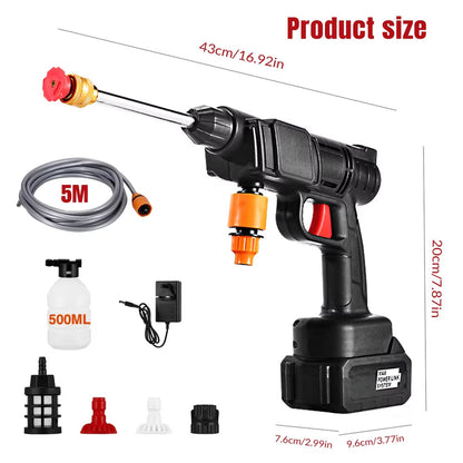 CinoAqua Portable Cordless Pressure Washer - 300W Car Water Gun