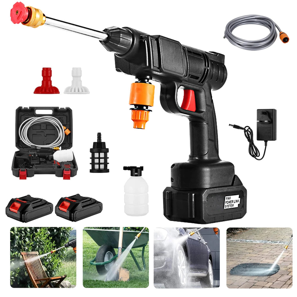 CinoAqua Portable Cordless Pressure Washer - 300W Car Water Gun