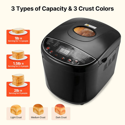 ClenVoca Automatic Bread Maker 2LB with Ceramic Pot