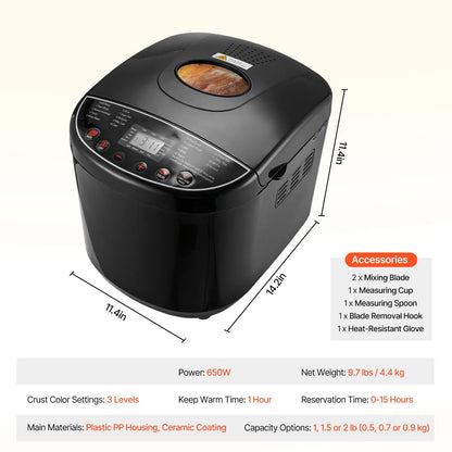ClenVoca Automatic Bread Maker 2LB with Ceramic Pot