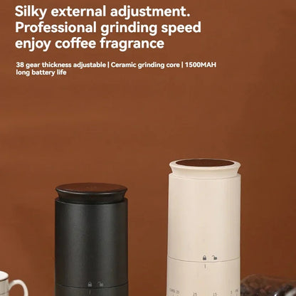 CoffGris Portable Electric Coffee Grinder with Ceramic Burr