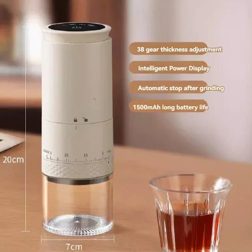 CoffGris Portable Electric Coffee Grinder with Ceramic Burr