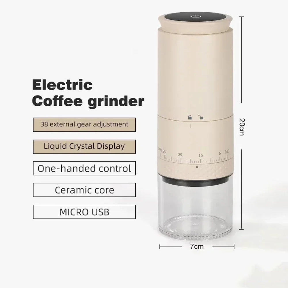 CoffGris Portable Electric Coffee Grinder with Ceramic Burr
