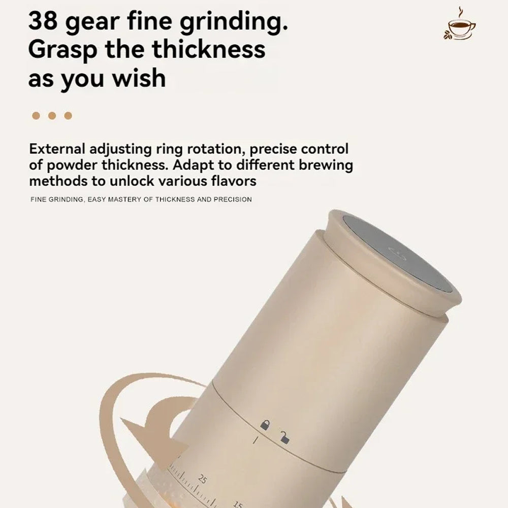 CoffGris Portable Electric Coffee Grinder with Ceramic Burr