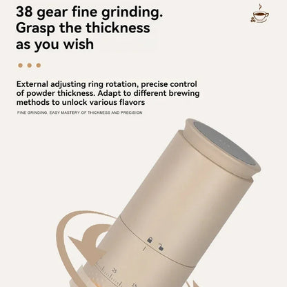 CoffGris Portable Electric Coffee Grinder with Ceramic Burr