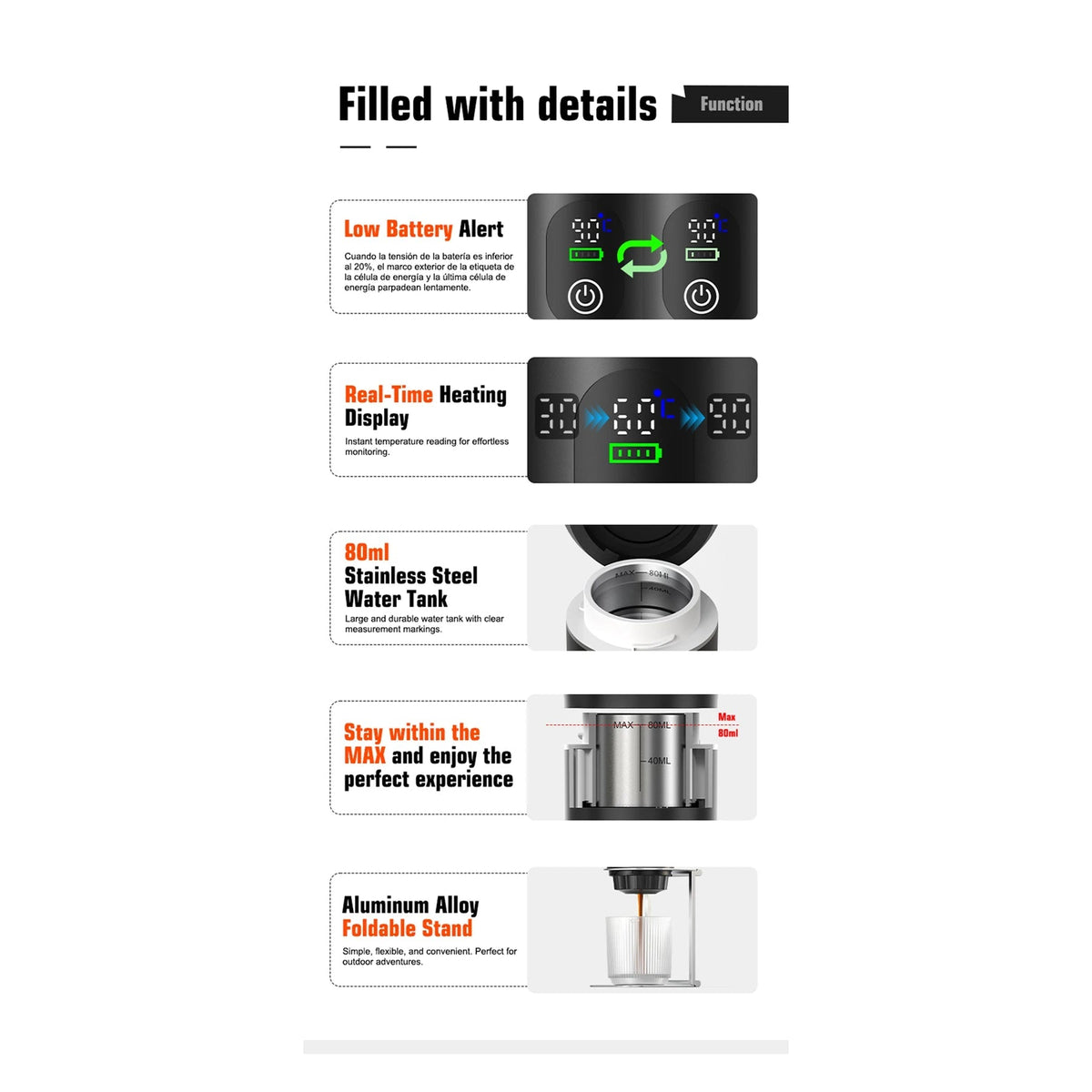 CofiMika Portable Espresso Machine with Heating Element