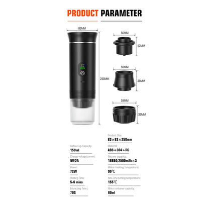 CofiMika Portable Espresso Machine with Heating Element