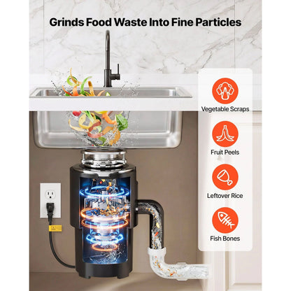 CosGarbi 3/4HP Continuous Feed Garbage Disposal