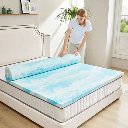 Queen Mattress Topper 3 Inch Gel Memory Foam Cooling Mattress Pad CrofGant
