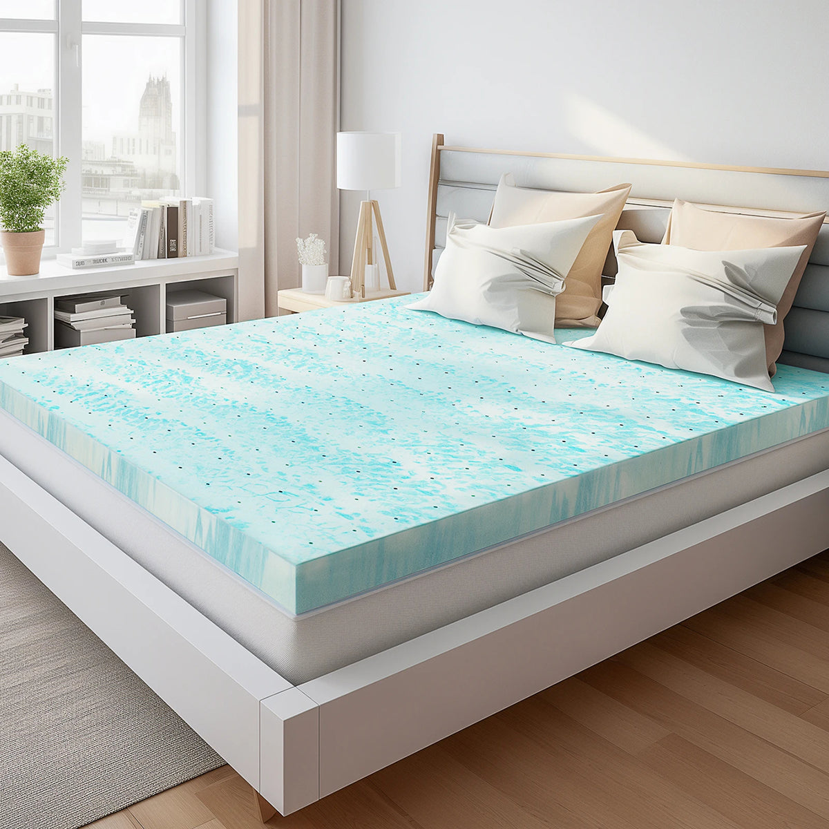Queen Mattress Topper 3 Inch Gel Memory Foam Cooling Mattress Pad CrofGant