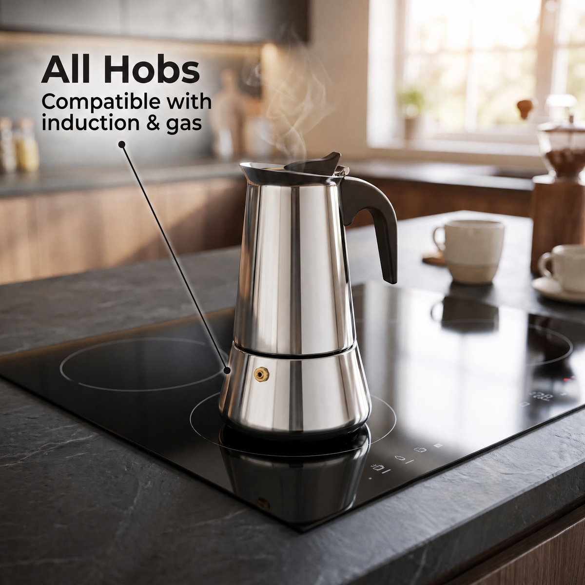 CipeFrot Stainless Steel Stovetop Moka Pot Percolator