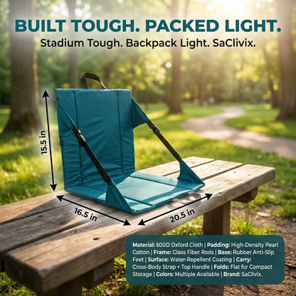 SaClivix Reclining Stadium Seat for Bleachers and Camping