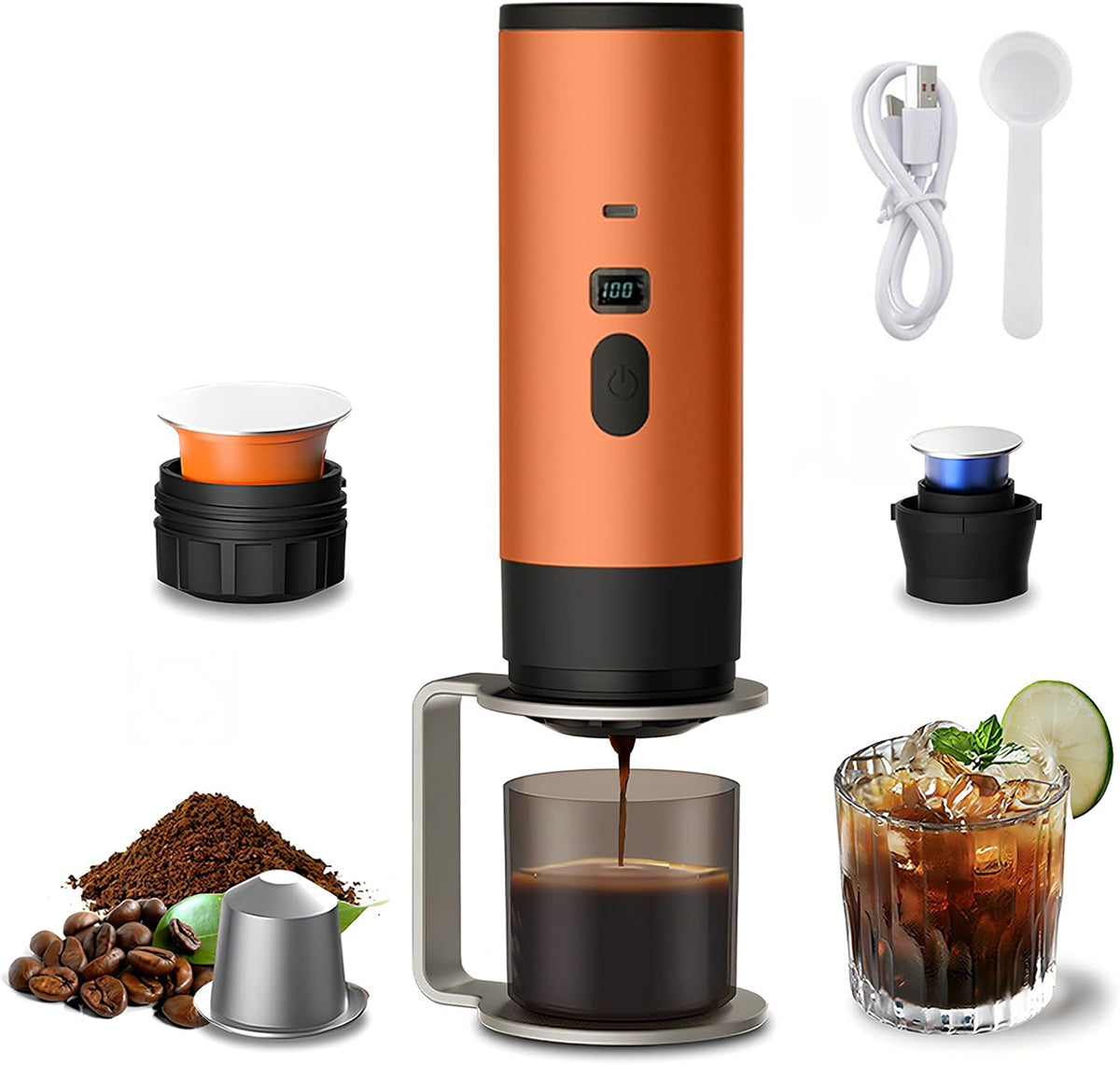 DreMilvo Wireless 15Bar Portable Coffee Machine