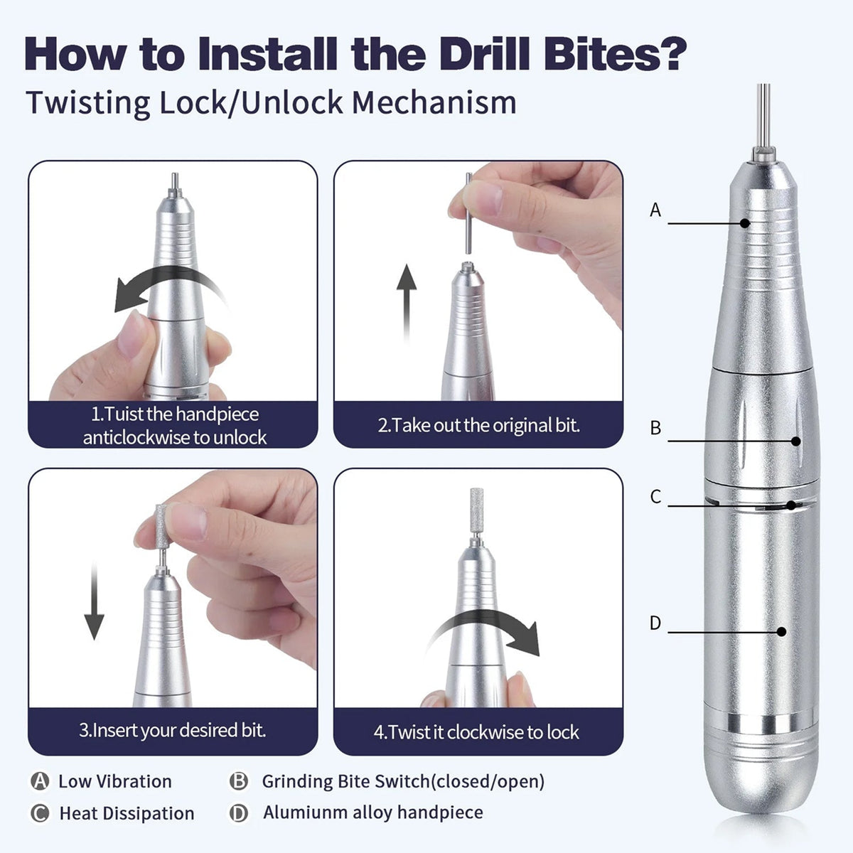 DrilixDox 45,000 RPM Professional Cordless Nail Drill Kit