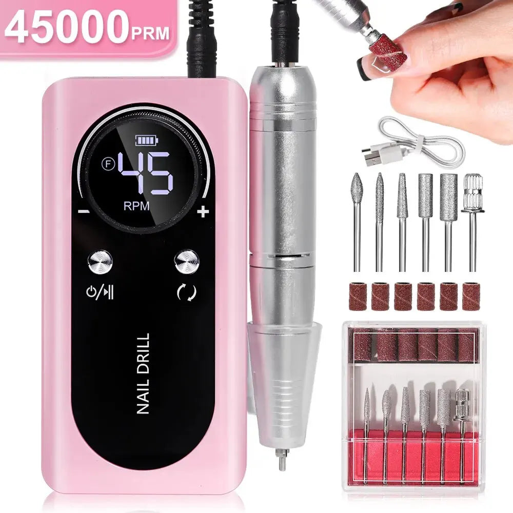 DrilixDox 45,000 RPM Professional Cordless Nail Drill Kit