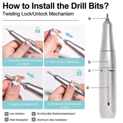 DrilixDox 45,000 RPM Professional Cordless Nail Drill Kit