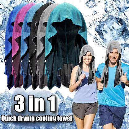 DryColix Hooded Cooling Towel with 40+ UV Protection