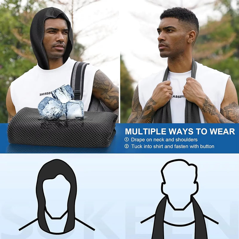 DryColix Hooded Cooling Towel with 40+ UV Protection