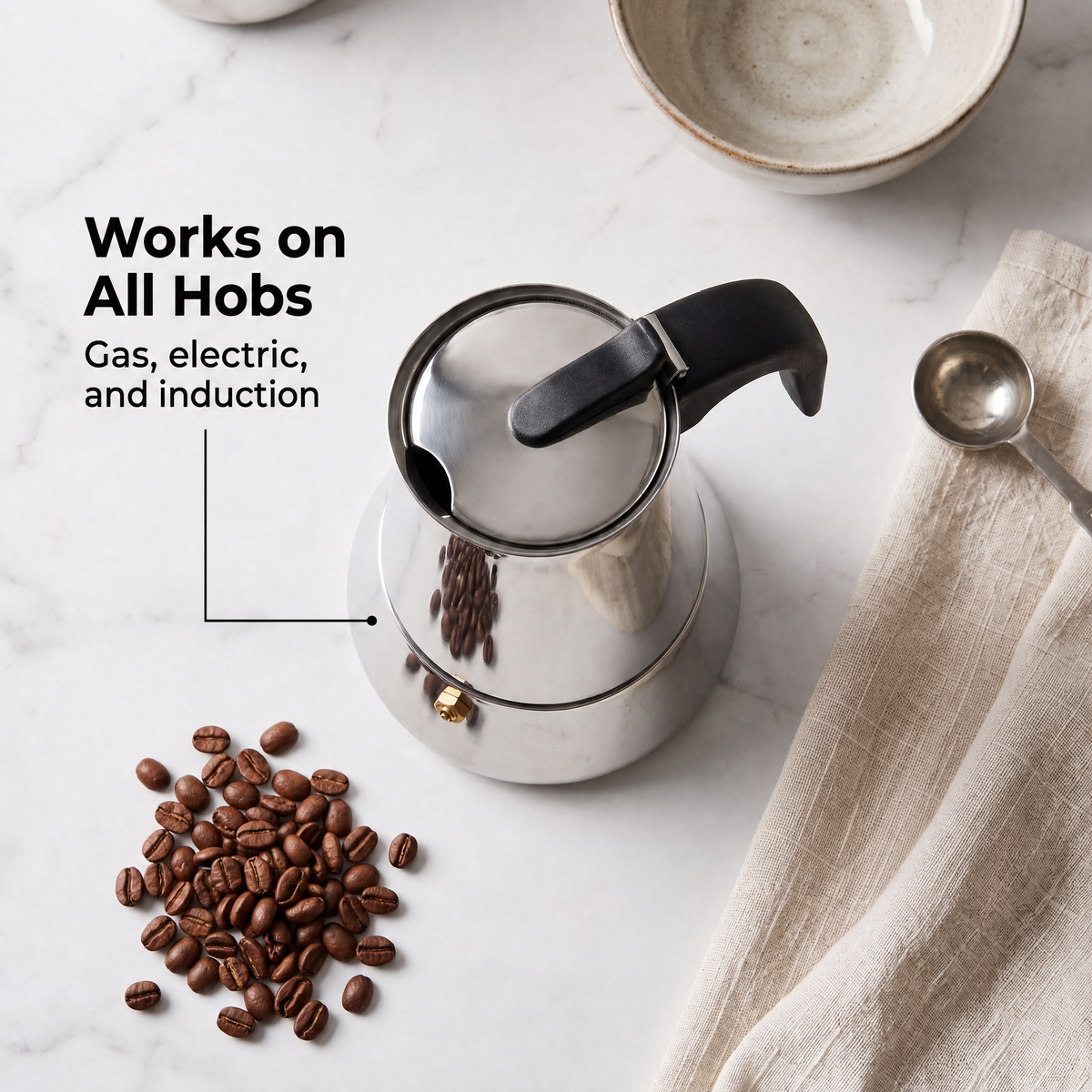 CipeFrot Stainless Steel Stovetop Moka Pot Percolator