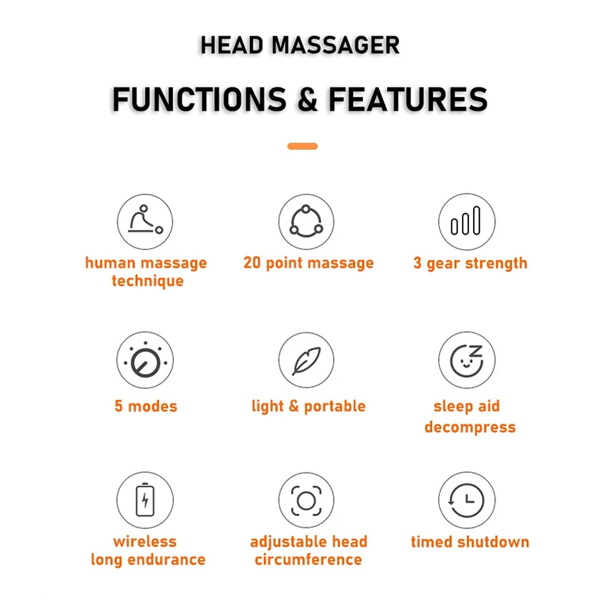 EaseCrano 20-Point TMS Smart Head Massager for Stress and Sleep