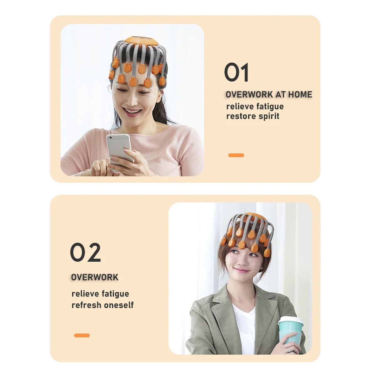 EaseCrano 20-Point TMS Smart Head Massager for Stress and Sleep