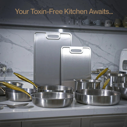 EciChop Pure Titanium Cutting Board | Non-Toxic & Antibacterial