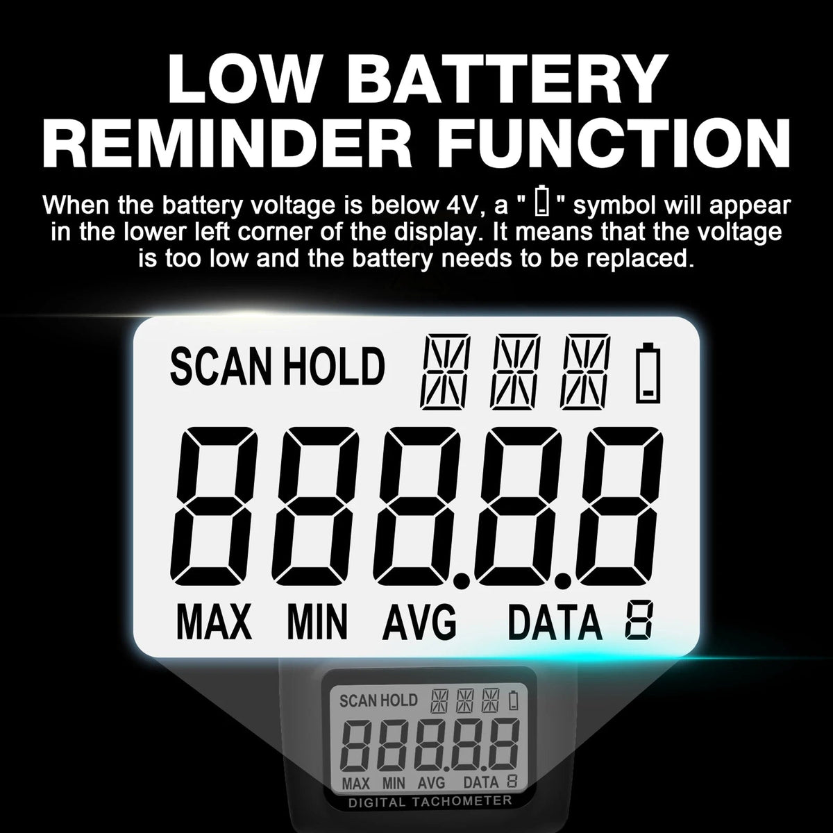 ErinFita 2-in-1 Contact & Non-Contact Laser Tachometer