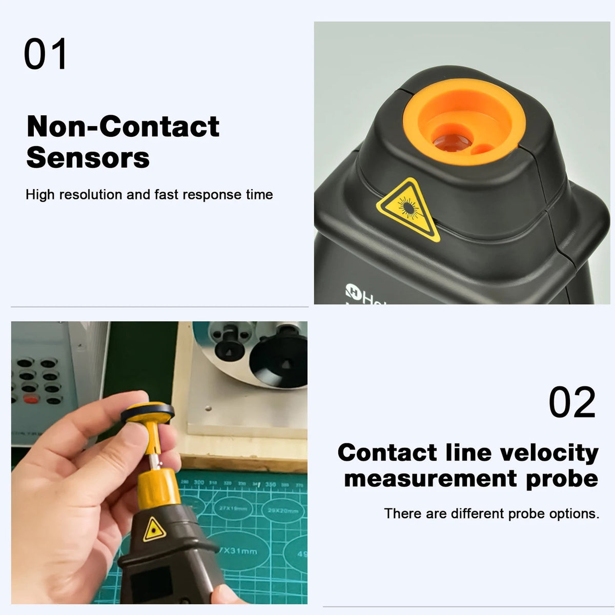 ErinFita 2-in-1 Contact & Non-Contact Laser Tachometer