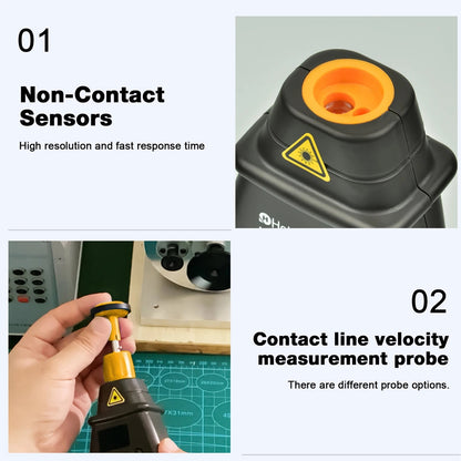 ErinFita 2-in-1 Contact & Non-Contact Laser Tachometer
