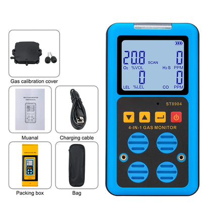 FainDicle 4-in-1 Multi-Gas Analyzer with Rechargeable Battery