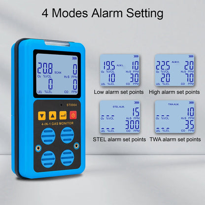 FainDicle 4-in-1 Multi-Gas Analyzer with Rechargeable Battery