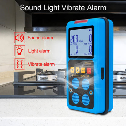 FainDicle 4-in-1 Multi-Gas Analyzer with Rechargeable Battery