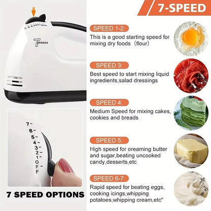 FilkMoss 7-Speed Electric Handheld Egg Beater & Mixer