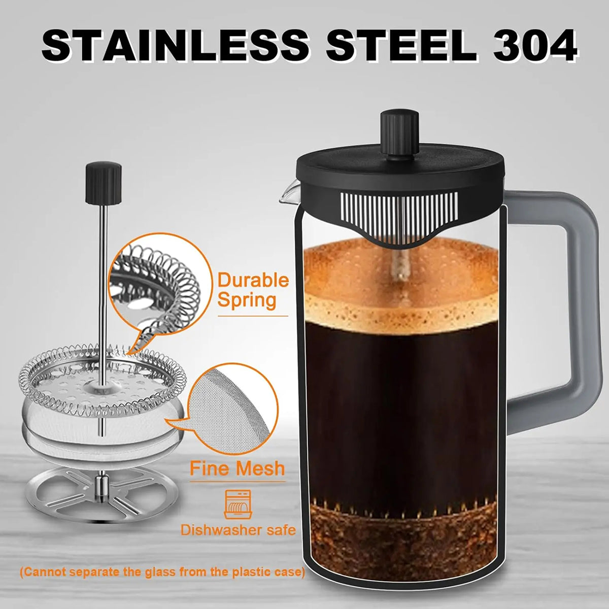 Fillodant French Coffee Press | 4-Level Filtration Glass Maker