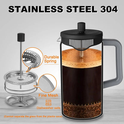 Fillodant French Coffee Press | 4-Level Filtration Glass Maker