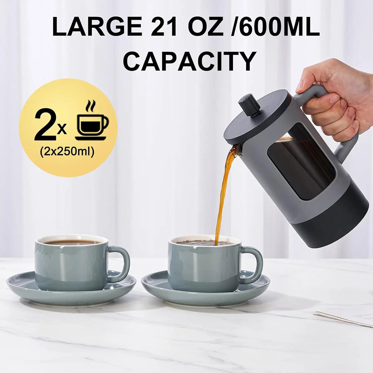 Fillodant French Coffee Press | 4-Level Filtration Glass Maker