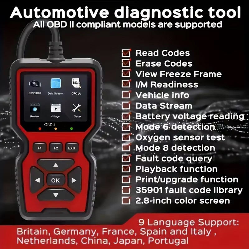 FixPolax Professional OBD2 Scanner with 35,901 Diagnostic Codes