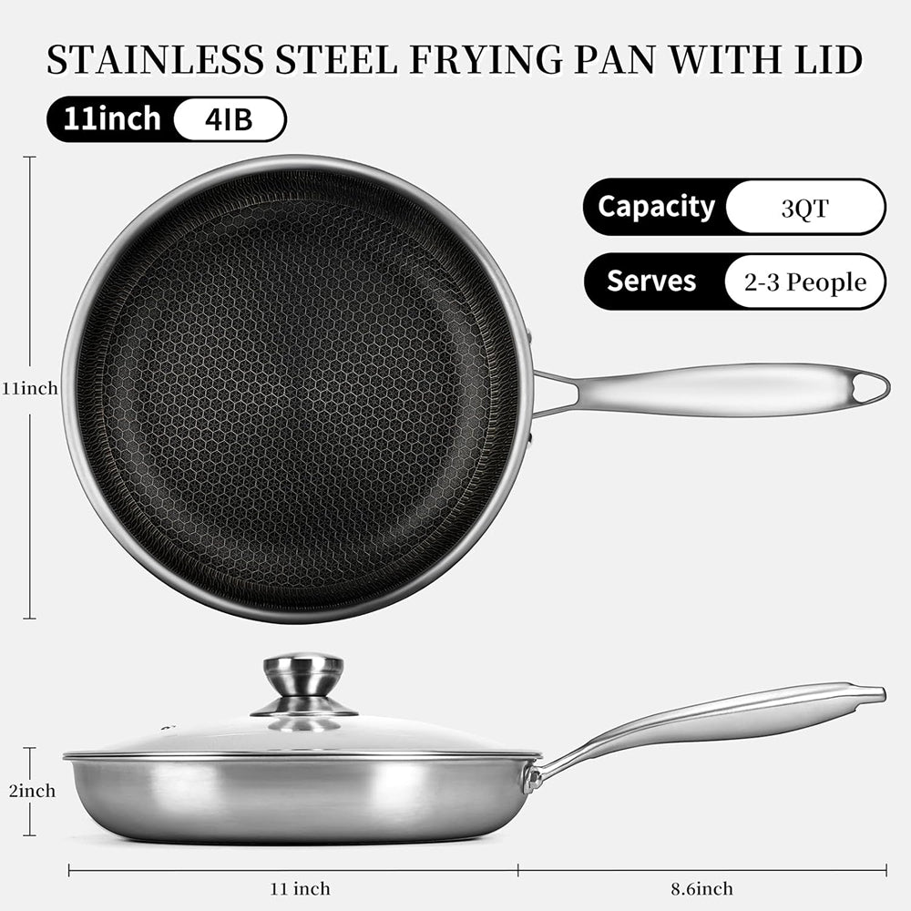 FizStainy Honeycomb Hybrid Non-Stick Skillet Pan