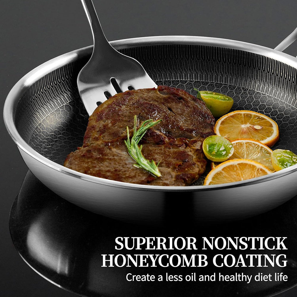 FizStainy Honeycomb Hybrid Non-Stick Skillet Pan