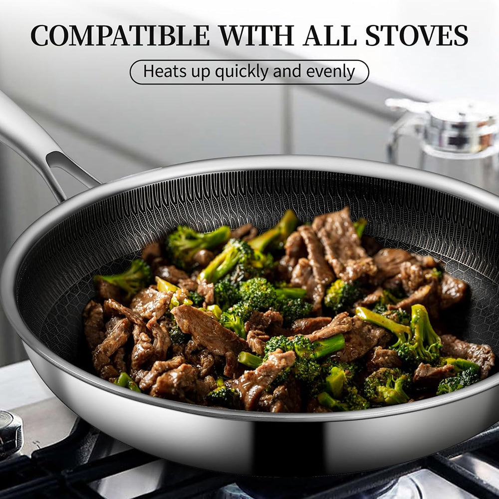 FizStainy Honeycomb Hybrid Non-Stick Skillet Pan