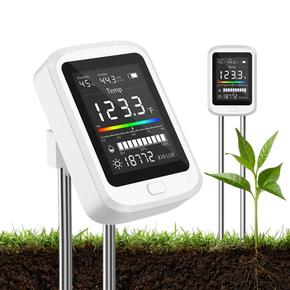 6-in-1 Digital Soil Tester pH Moisture Fertility Meter Rotatable HD