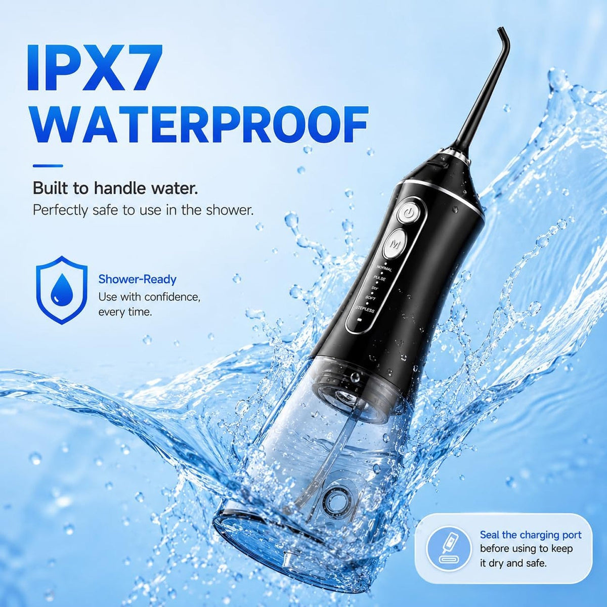 Flosserix Cordless Water Flosser for Teeth and Gums