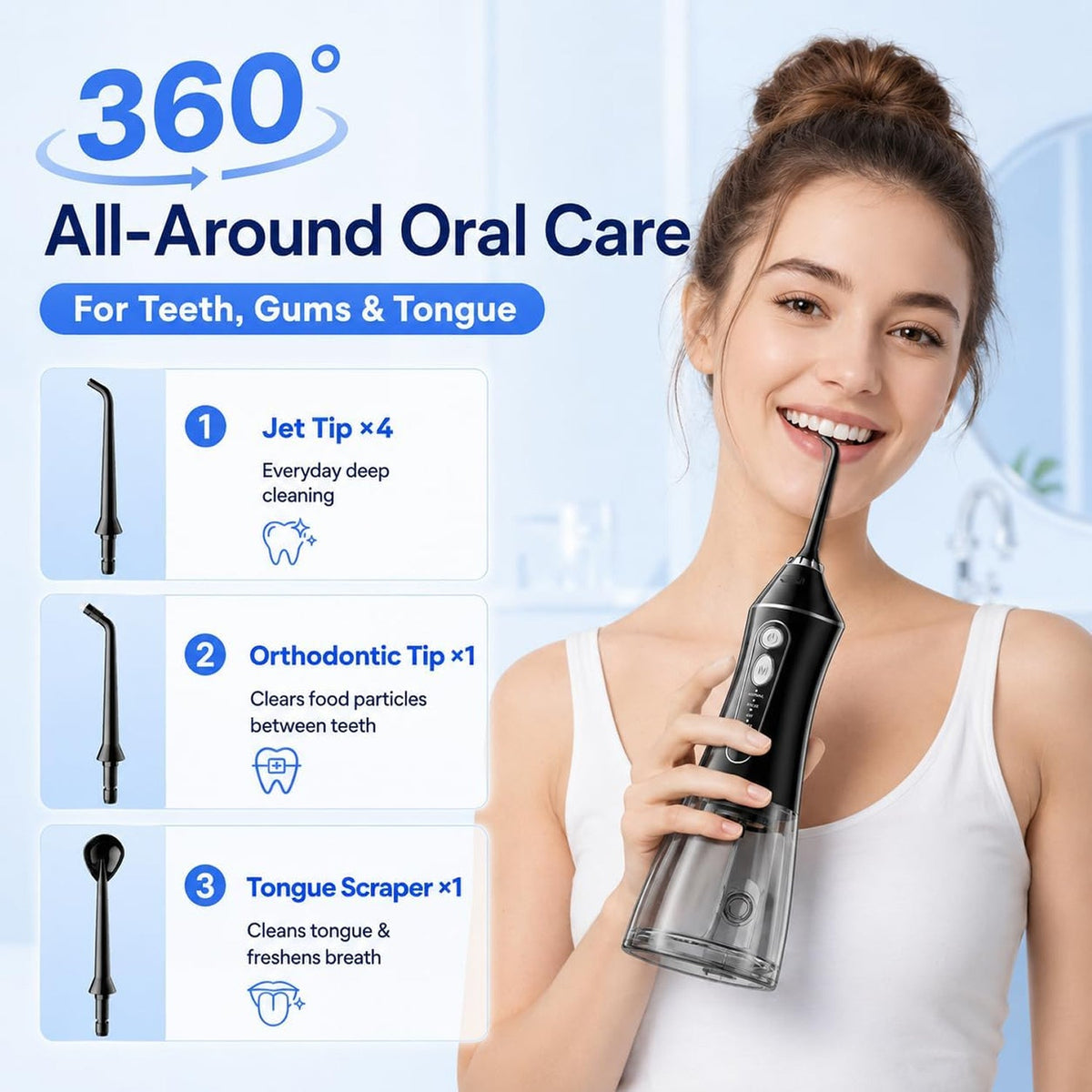 Flosserix Cordless Water Flosser for Teeth and Gums
