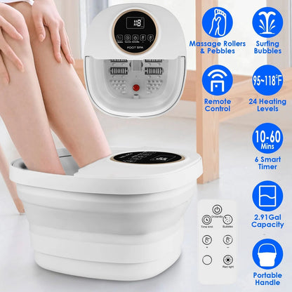 Foldable Foot Spa Massager with Heat Electric Pedicure Foot Bath Tub FotixBath