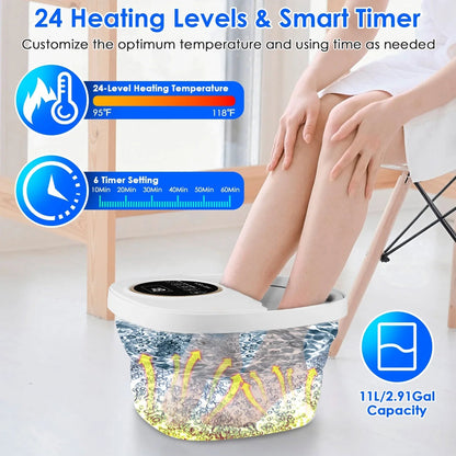Foldable Foot Spa Massager with Heat Electric Pedicure Foot Bath Tub FotixBath