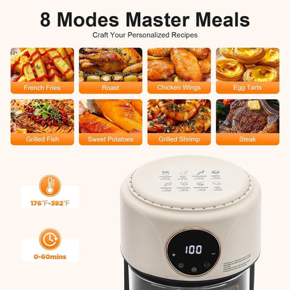 Non-Toxic Glass Air Fryer with PFAS-Free Borosilicate Pot