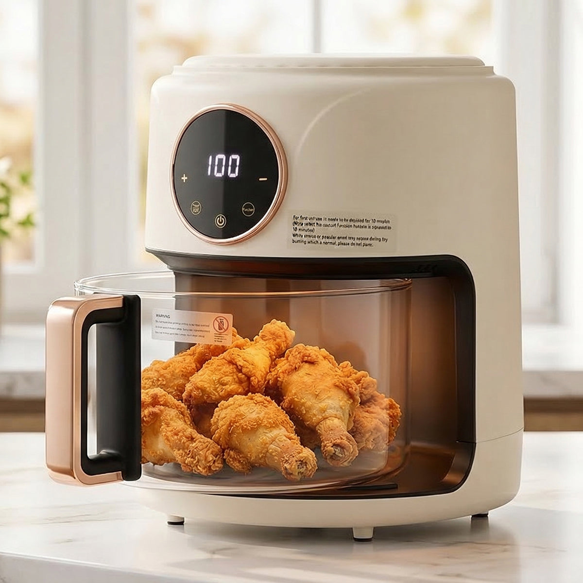 Non-Toxic Glass Air Fryer with PFAS-Free Borosilicate Pot