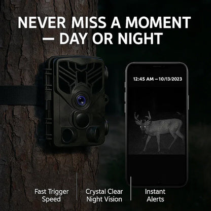 48MP WiFi Trail Game Camera 0.2s Trigger Speed Night Vision 4K