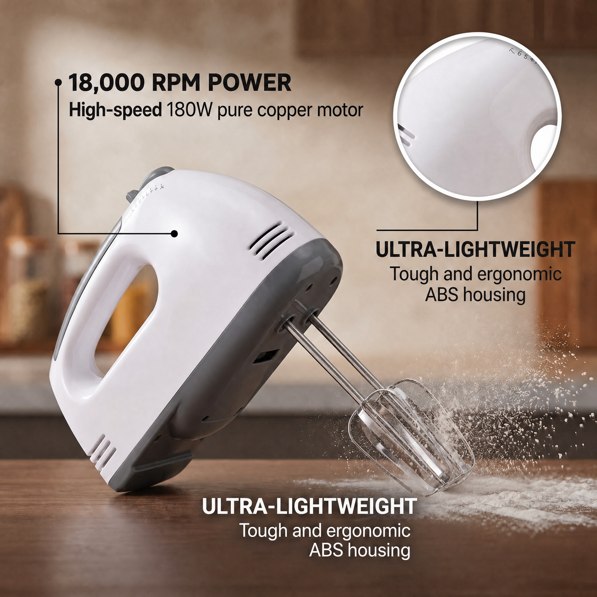 FilkMoss 7-Speed Electric Handheld Egg Beater & Mixer