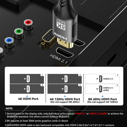 HimiBlixa 8K HDMI 2.1 Ultra High Speed Cable